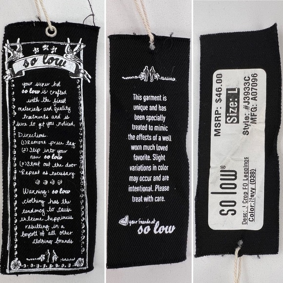 Solow Foldover Crop Legging Girl’s Size Large (14) Navy Blue so low New NWT - Picture 4 of 6